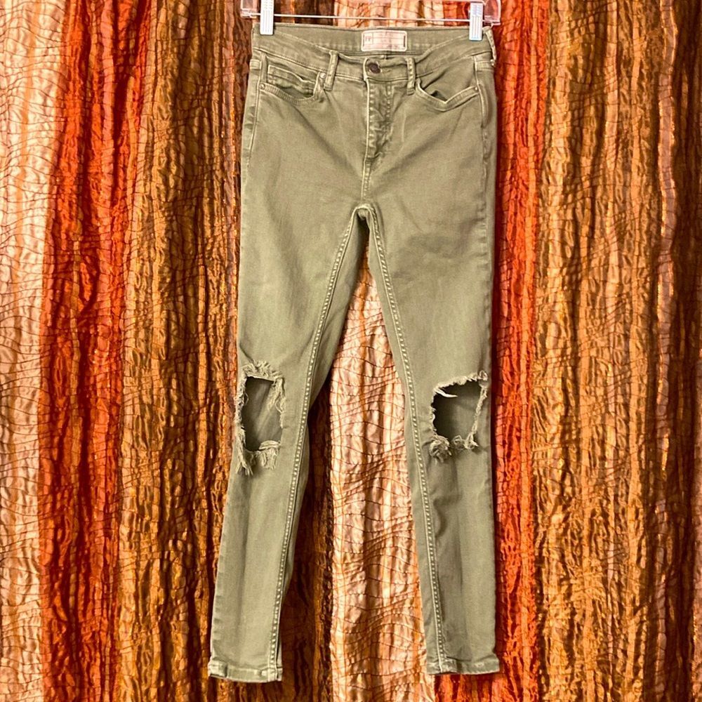 Free People distressed mid rise jeans